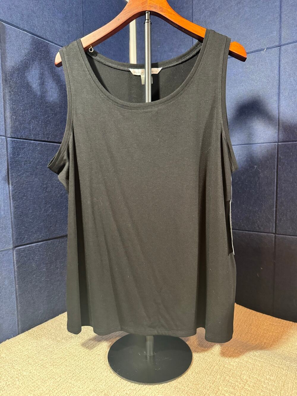 NWT Peter Nygard Women's XL Tank Top Black Sleeveless Basic Career